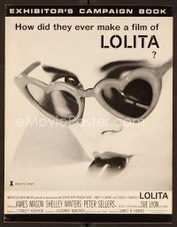 9g326 LOLITA English pressbook '62 Stanley Kubrick, sexy Sue Lyon w/heart sunglasses & lollipop!