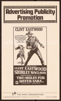 9g382 TWO MULES FOR SISTER SARA English pressbook '70 unslinger Clint Eastwood & Shirley MacLaine!