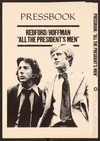 9g264 ALL THE PRESIDENT'S MEN pressbook '76 Dustin Hoffman & Robert Redford as Woodward & Bernstein