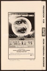 9g268 BEAST MUST DIE pressbook '74 Peter Cushing, Calvin Lockhart, someone is a werewolf!