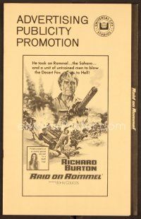 9g351 RAID ON ROMMEL pressbook '71 Richard Burton, Wolfgang Preiss as The Desert Fox!