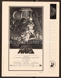 9g371 STAR WARS pressbook '77 George Lucas classic sci-fi epic, great art by Tom Jung!