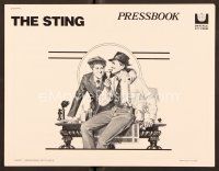 9g372 STING pressbook '74 best artwork of con men Paul Newman & Robert Redford by Richard Amsel!