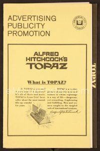 9g380 TOPAZ pressbook '69 Alfred Hitchcock, John Forsythe, explosive spy scandal of this century!