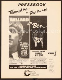 9g386 WILLARD/BEN pressbook '73 classic killer rat movies teamed up to tear 'em up!