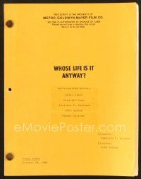 9g262 WHOSE LIFE IS IT ANYWAY final draft script '80 by Clark, Rose, Bachmann, Badham & Collins!