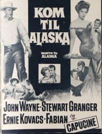 9g195 NORTH TO ALASKA Danish program '61 different images of John Wayne & sexy Capucine!