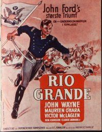 9g201 RIO GRANDE Danish program '52 John Wayne, Maureen O'Hara, John Ford, different images!