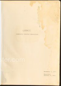 9g245 LUDWIG script November 3, 1971, screenplay by Luchino Visconti and Enrico Medioli!