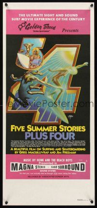 9h035 FIVE SUMMER STORIES PLUS FOUR Aust daybill '72 really cool surfing artwork by Rick Griffin!