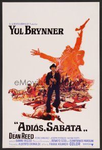 9h392 ADIOS SABATA Belgian '71 Yul Brynner aims to kill, and his gun does the rest!
