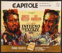 9h394 AGONY & THE ECSTASY Belgian '66 Ray art of Charlton Heston & Rex Harrison!