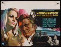9h397 ARRANGEMENT Belgian '70 Ray art of Kirk Douglas & Faye Dunaway, from Elia Kazan's novel!