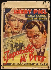 9h418 DER UNMOGLICHE HERR PITT Belgian '38 art of director & star Harry Piel & Hilde Weissner!