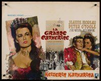 9h438 GREAT CATHERINE Belgian '68 Ray art of Peter O'Toole & sexy Jeanne Moreau!