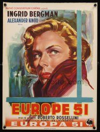 9h440 GREATEST LOVE Belgian '54 great art of Ingrid Bergman, Roberto Rossellini's Europa '51!