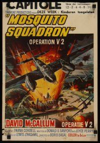 9h475 MOSQUITO SQUADRON Belgian '69 David McCallum, cool WWII bomber art, Operation V2!