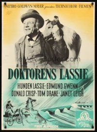 9h659 HILLS OF HOME Danish '49 Lassie the dog, Edmund Gwenn!