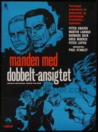 9h690 MISSION IMPOSSIBLE VS THE MOB Danish '68 Peter Graves & Martin Landau in action!