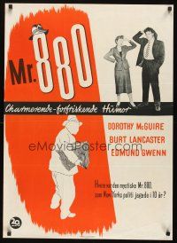 9h691 MISTER 880 Danish '50 Burt Lancaster, Dorothy McGuire & counterfeit money!