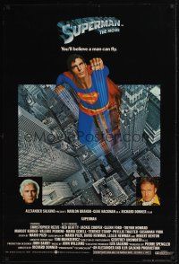 9h071 SUPERMAN English 1sh '78 comic book hero Christopher Reeve, Gene Hackman & Brando!