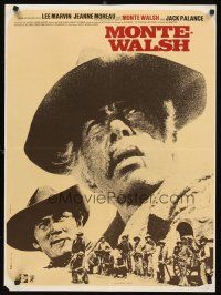 9h125 MONTE WALSH French 23x32 '71 close up Ferracci art of cowboy Lee Marvin & Jack Palance!