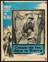 9h128 RIDE THE HIGH COUNTRY French 23x32 '62 close-up artwork of Randolph Scott & Joel McCrea!