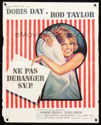 9h135 DO NOT DISTURB French 15x21 '65 great Grinsson art of pretty Doris Day in bed!