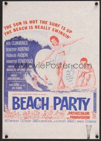 9h034 BEACH PARTY New Zealand daybill '63 Frankie Avalon & Annette Funicello riding a wave!