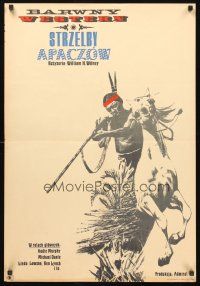 9h279 APACHE RIFLES Polish 23x33 '66 Audie Murphy, Rapnicki art of Native American on horseback!