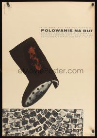 9h293 DIE JAGD NACH DEM STIEFEL Polish 23x33 '64 Konrad Petzold, Eryk Lipinski art of boot!