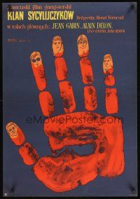 9h335 SICILIAN CLAN Polish 23x33 '69 Verneuil's Les Clan des Siciliens, Stachurski art of hand!