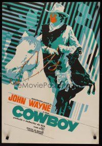 9h002 COWBOYS Romanian '72 John Wayne, cool different artwork by Costa!