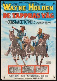 9h011 HORSE SOLDIERS Swedish '59 art of U.S. Cavalrymen John Wayne & William Holden, John Ford
