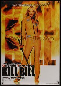 9h009 KILL BILL: VOL. 1 teaser DS Thai poster '03 super sexy full-length Uma Thurman w/sword!