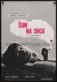 9h589 MURMUR OF THE HEART Yugoslavian '71 Louis Malle's Le Souffle Au Coeur, cool smoking design!