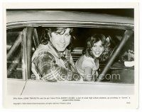 9j105 CARRIE 8x10 still '76 great close up of super young John Travolta & Nancy Allen in car!