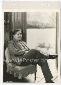 9j113 CHARLES LAUGHTON 8x10 key book still '30s lounging in chair with legs crossed by doorway!