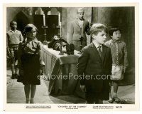 9j117 CHILDREN OF THE DAMNED 8x10 still '64 creepy kids stand by table holding dead child's body!