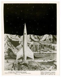 9j174 DESTINATION MOON 8x10 still '50 Robert A. Heinlein, cool image of rocket on moon's surface!