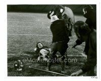 9j191 DIRTY HARRY candid 8x10 still '71 filming Eastwood threatening Andy Robinson on football field