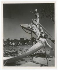 9j196 DOWN TO EARTH 8x10 still '46 Rita Haywort, Marc Platt & Hunter on slide by Ned Scott!