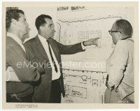 9j308 GREAT ESCAPE candid 8x10 still '63 James Garner looks at real life map of the POW camp!