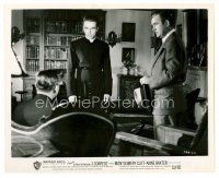 9j343 I CONFESS 8x10 still '53 Alfred Hitchcock, priest Montgomery Clift is questioned!