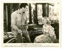9j351 IN PERSON 8x10 still '35 pretty Ginger Rogers watches George Brent holding a fishing rod!