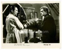 9j358 INVISIBLE RAY TV 8x10 still R60s best close up of Boris Karloff & Bela Lugosi!