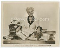 9j380 JUDY HOLLIDAY 8x10 still '51 great image sitting on table with lots of books!