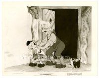 9j527 PINOCCHIO 8x10 still '40 Disney, Gepetto stands by door helping Pinocchio walk!