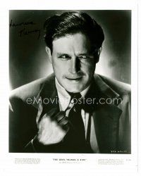 9k079 LAWRENCE TIERNEY signed 8x10 REPRO still '80s creepy portrait from The Devil Thumbs a Ride!