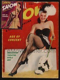 9k026 LOT OF 2 CARNIVAL COMBINED WITH SHOW MAGAZINES '42 really racy magazines w/sexy cover art!